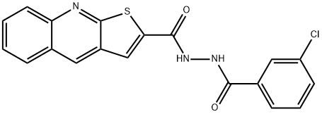 N'-(3-CHLOROBENZOYL)THIENO[2,3-B]QUINOLINE-2-CARBOHYDRAZIDE Struktur