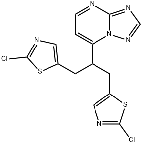 7-(2-(2-CHLORO-1,3-THIAZOL-5-YL)-1-[(2-CHLORO-1,3-THIAZOL-5-YL)METHYL]ETHYL)[1,2,4]TRIAZOLO[1,5-A]PYRIMIDINE Struktur