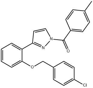 (3-(2-[(4-CHLOROBENZYL)OXY]PHENYL)-1H-PYRAZOL-1-YL)(4-METHYLPHENYL)METHANONE Struktur