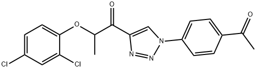 1-[1-(4-ACETYLPHENYL)-1H-1,2,3-TRIAZOL-4-YL]-2-(2,4-DICHLOROPHENOXY)-1-PROPANONE Struktur