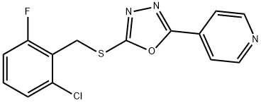 2-CHLORO-6-FLUOROBENZYL 5-(4-PYRIDINYL)-1,3,4-OXADIAZOL-2-YL SULFIDE Struktur