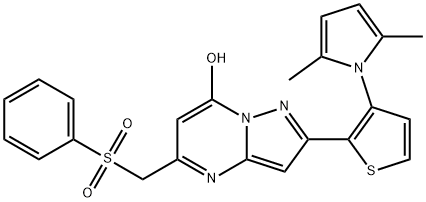 2-[3-(2,5-DIMETHYL-1H-PYRROL-1-YL)-2-THIENYL]-5-[(PHENYLSULFONYL)METHYL]PYRAZOLO[1,5-A]PYRIMIDIN-7-OL Struktur