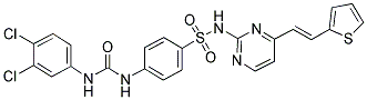 (E)-4-(3-(3,4-DICHLOROPHENYL)UREIDO)-N-(4-(2-(THIOPHEN-2-YL)VINYL)PYRIMIDIN-2-YL)BENZENESULFONAMIDE Struktur