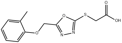 (5-O-TOLYLOXYMETHYL-[1,3,4]OXADIAZOL-2-YL-SULFANYL)-ACETIC ACID Struktur