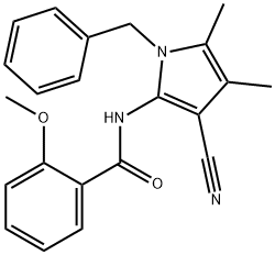 N-(1-BENZYL-3-CYANO-4,5-DIMETHYL-1H-PYRROL-2-YL)-2-METHOXYBENZENECARBOXAMIDE Struktur