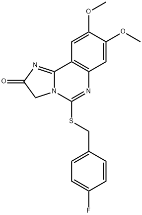 5-[(4-FLUOROBENZYL)SULFANYL]-8,9-DIMETHOXYIMIDAZO[1,2-C]QUINAZOLIN-2(3H)-ONE Struktur