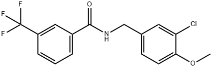 N-(3-CHLORO-4-METHOXYBENZYL)-3-(TRIFLUOROMETHYL)BENZENECARBOXAMIDE Struktur