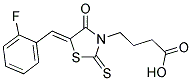 4-[5-(2-FLUORO-BENZYLIDENE)-4-OXO-2-THIOXO-THIAZOLIDIN-3-YL]-BUTYRIC ACID Struktur