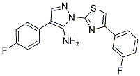 4-(4-FLUOROPHENYL)-1-[4-(3-FLUOROPHENYL)-1,3-THIAZOL-2-YL]-1H-PYRAZOL-5-AMINE Struktur