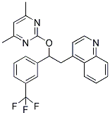 4-[2-((4,6-DIMETHYLPYRIMIDIN-2-YL)OXY)-2-(3-(TRIFLUOROMETHYL)PHENYL)ETHYL]QUINOLINE Struktur