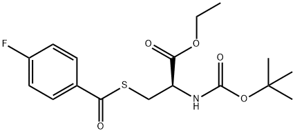 ETHYL 2-[(TERT-BUTOXYCARBONYL)AMINO]-3-[(4-FLUOROBENZOYL)SULFANYL]PROPANOATE Struktur