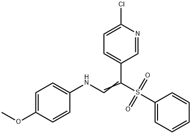 N-[(E)-2-(6-CHLORO-3-PYRIDINYL)-2-(PHENYLSULFONYL)ETHENYL]-4-METHOXYANILINE Struktur