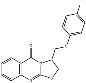 3-([(4-FLUOROPHENYL)SULFANYL]METHYL)-2,3-DIHYDRO-5H-[1,3]THIAZOLO[2,3-B]QUINAZOLIN-5-ONE Struktur