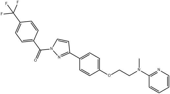 [3-(4-(2-[METHYL(2-PYRIDINYL)AMINO]ETHOXY)PHENYL)-1H-PYRAZOL-1-YL][4-(TRIFLUOROMETHYL)PHENYL]METHANONE Struktur