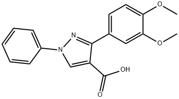 3-(3,4-DIMETHOXYPHENYL)-1-PHENYL-1H-PYRAZOLE-4-CARBOXYLIC ACID Struktur