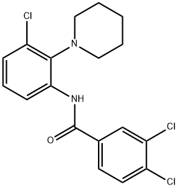 3,4-DICHLORO-N-(3-CHLORO-2-PIPERIDINOPHENYL)BENZENECARBOXAMIDE Struktur