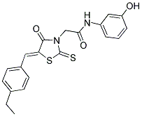 2-[(5Z)-5-(4-ETHYLBENZYLIDENE)-4-OXO-2-THIOXO-1,3-THIAZOLIDIN-3-YL]-N-(3-HYDROXYPHENYL)ACETAMIDE Struktur