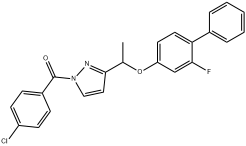 (4-CHLOROPHENYL)(3-(1-[(2-FLUORO[1,1'-BIPHENYL]-4-YL)OXY]ETHYL)-1H-PYRAZOL-1-YL)METHANONE Struktur