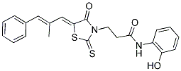 N-(2-HYDROXYPHENYL)-3-((5Z)-5-[(2E)-2-METHYL-3-PHENYLPROP-2-ENYLIDENE]-4-OXO-2-THIOXO-1,3-THIAZOLIDIN-3-YL)PROPANAMIDE Struktur