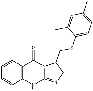 3-([(2,4-DIMETHYLPHENYL)SULFANYL]METHYL)-2,3-DIHYDROIMIDAZO[2,1-B]QUINAZOLIN-5(1H)-ONE Struktur