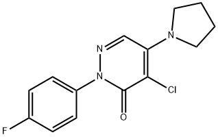 4-CHLORO-2-(4-FLUOROPHENYL)-5-(1-PYRROLIDINYL)-3(2H)-PYRIDAZINONE Struktur