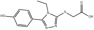 ([4-ETHYL-5-(4-HYDROXYPHENYL)-4H-1,2,4-TRIAZOL-3-YL] SULFANYL) ACETIC ACID Struktur