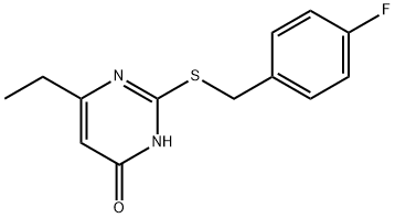 6-ETHYL-2-[(4-FLUOROBENZYL)SULFANYL]-4(3H)-PYRIMIDINONE Struktur