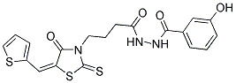 3-HYDROXY-N'-(4-[(5E)-4-OXO-5-(THIEN-2-YLMETHYLENE)-2-THIOXO-1,3-THIAZOLIDIN-3-YL]BUTANOYL)BENZOHYDRAZIDE Struktur