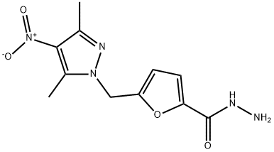 5-(3,5-DIMETHYL-4-NITRO-PYRAZOL-1-YLMETHYL)-FURAN-2-CARBOXYLIC ACID HYDRAZIDE Struktur