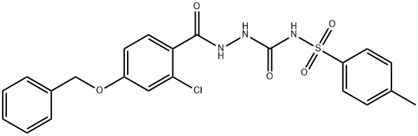 N-((2-[4-(BENZYLOXY)-2-CHLOROBENZOYL]HYDRAZINO)CARBONYL)-4-METHYLBENZENESULFONAMIDE Struktur