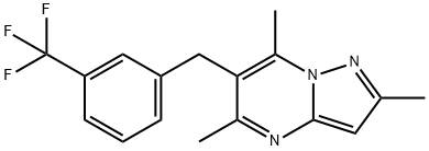 2,5,7-TRIMETHYL-6-[3-(TRIFLUOROMETHYL)BENZYL]PYRAZOLO[1,5-A]PYRIMIDINE Struktur