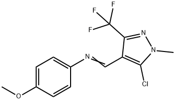 N-((E)-[5-CHLORO-1-METHYL-3-(TRIFLUOROMETHYL)-1H-PYRAZOL-4-YL]METHYLIDENE)-4-METHOXYANILINE Struktur