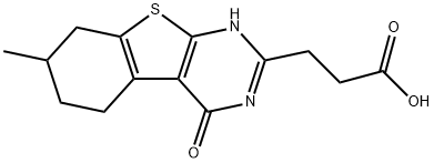 3-(7-METHYL-4-OXO-3,4,5,6,7,8-HEXAHYDRO[1]BENZOTHIENO[2,3-D]PYRIMIDIN-2-YL)PROPANOIC ACID Struktur