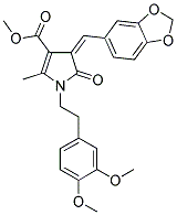 METHYL 3-[(Z)-1,3-BENZODIOXOL-5-YLMETHYLIDENE]-1-(3,4-DIMETHOXYPHENETHYL)-5-METHYL-2-OXO-1,2-DIHYDRO-3H-PYRROLE-4-CARBOXYLATE Struktur