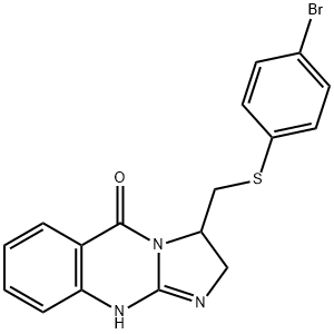 3-([(4-BROMOPHENYL)SULFANYL]METHYL)-2,3-DIHYDROIMIDAZO[2,1-B]QUINAZOLIN-5(1H)-ONE Struktur