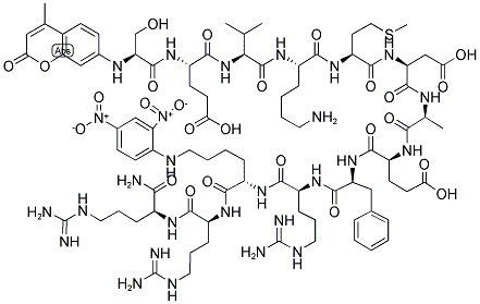 MCA-AMYLOID BETA/A4 PROTEIN PRECURSOR770 (667-676)-LYS(DNP)-ARG-ARG AMIDE Struktur