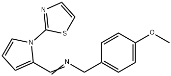 (4-METHOXYPHENYL)-N-((E)-[1-(1,3-THIAZOL-2-YL)-1H-PYRROL-2-YL]METHYLIDENE)METHANAMINE Struktur