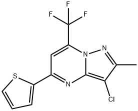 3-CHLORO-2-METHYL-5-(2-THIENYL)-7-(TRIFLUOROMETHYL)PYRAZOLO[1,5-A]PYRIMIDINE Struktur