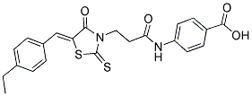 4-((3-[(5Z)-5-(4-ETHYLBENZYLIDENE)-4-OXO-2-THIOXO-1,3-THIAZOLIDIN-3-YL]PROPANOYL)AMINO)BENZOIC ACID Struktur