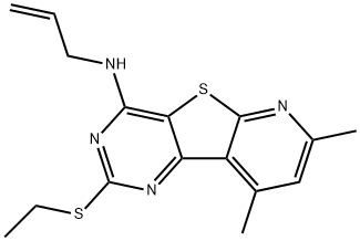 N-ALLYL-2-(ETHYLSULFANYL)-7,9-DIMETHYLPYRIDO[3',2':4,5]THIENO[3,2-D]PYRIMIDIN-4-AMINE Struktur