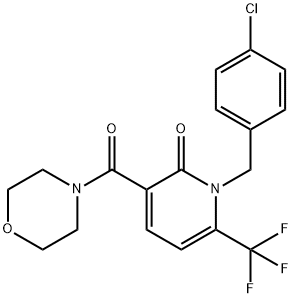 1-(4-CHLOROBENZYL)-3-(MORPHOLINOCARBONYL)-6-(TRIFLUOROMETHYL)-2(1H)-PYRIDINONE Struktur