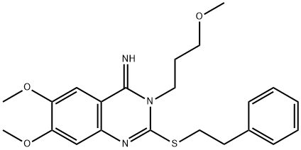 6,7-DIMETHOXY-3-(3-METHOXYPROPYL)-2-(PHENETHYLSULFANYL)-4(3H)-QUINAZOLINIMINE Struktur