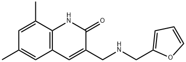 3-([(FURAN-2-YLMETHYL)-AMINO]-METHYL)-6,8-DIMETHYL-1H-QUINOLIN-2-ONE Struktur