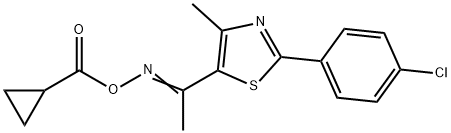 2-(4-CHLOROPHENYL)-5-([(CYCLOPROPYLCARBONYL)OXY]ETHANIMIDOYL)-4-METHYL-1,3-THIAZOLE Struktur