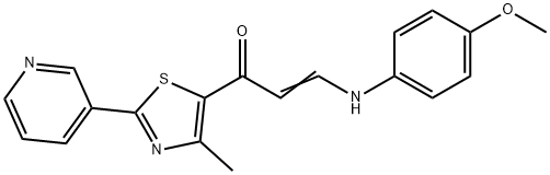 (E)-3-(4-METHOXYANILINO)-1-[4-METHYL-2-(3-PYRIDINYL)-1,3-THIAZOL-5-YL]-2-PROPEN-1-ONE Struktur