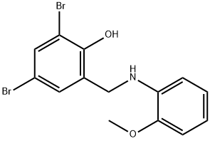 2,4-DIBROMO-6-[(2-METHOXYANILINO)METHYL]BENZENOL Struktur