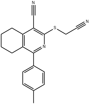 3-[(CYANOMETHYL)SULFANYL]-1-(4-METHYLPHENYL)-5,6,7,8-TETRAHYDRO-4-ISOQUINOLINECARBONITRILE Struktur