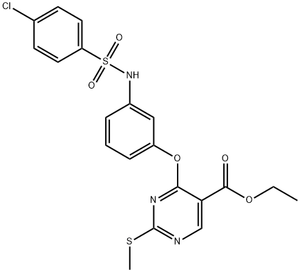 ETHYL 4-(3-([(4-CHLOROPHENYL)SULFONYL]AMINO)PHENOXY)-2-(METHYLSULFANYL)-5-PYRIMIDINECARBOXYLATE Struktur