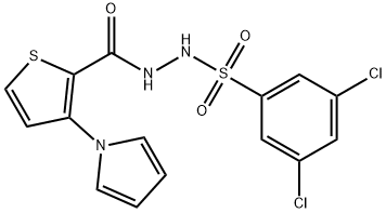 3,5-DICHLORO-N'-([3-(1H-PYRROL-1-YL)-2-THIENYL]CARBONYL)BENZENESULFONOHYDRAZIDE Struktur