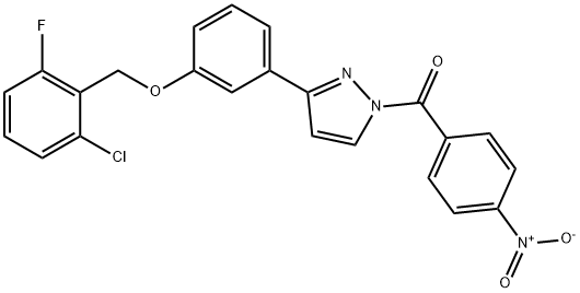 (3-(3-[(2-CHLORO-6-FLUOROBENZYL)OXY]PHENYL)-1H-PYRAZOL-1-YL)(4-NITROPHENYL)METHANONE Struktur